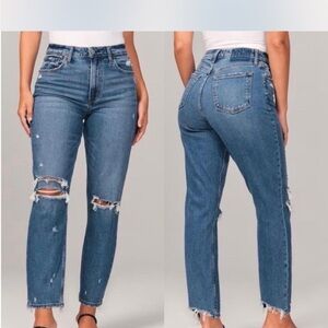 Abercrombie & Fitch The Mom High Rise Curve Love Distressed Jeans 26 2
